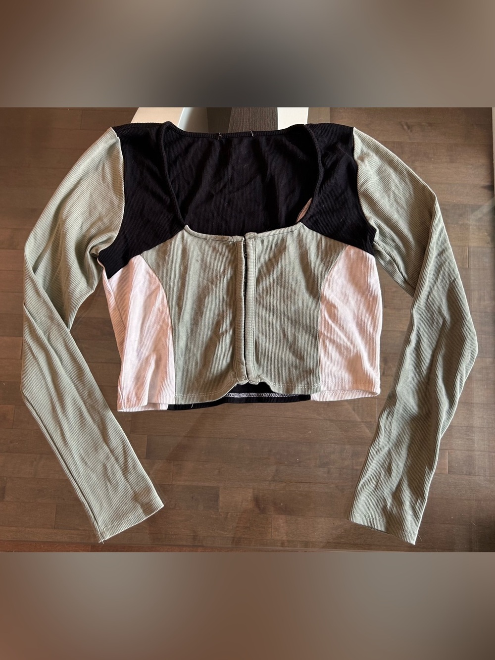 Cropped Color Block Corset Top